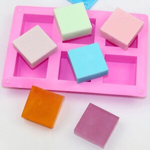 6-S Square Cake Mold Soap Mold Silicone Mold Soap Mould Biscuit Mold Baking Tool DIY Bakeware