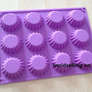 12-Egg Tart Cake Mold Soap Mold Silicone Mold Biscuit Mold Baking Tool Fondant Mold Resin Fimo Mold Jelly Mold