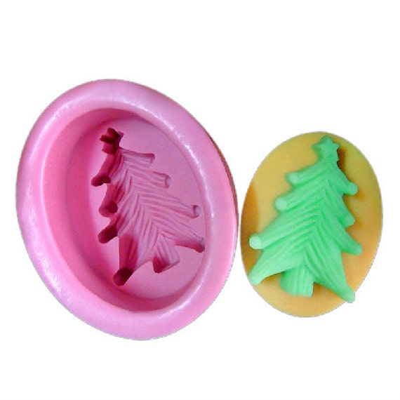 Oval Christmas Tree Soap Mold Flexible Silicone Mold Candy Etsy