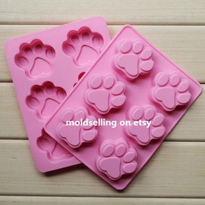 Sale 6-Dog Footprint Pet Mold Soap Mold Cake Mold Silicone Mold Soap Mould Biscuit Mold Baking Tool DIY Bakeware