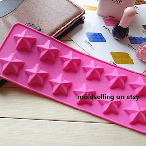 12-Star Chocolate Mold Cake Mold Soap Mold Silicone Mold/Mould Biscuit Mold Baking Tool  Jelly Mold Chocolate Pudding Mold