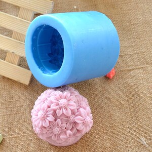 Molde de flor 3d em balde, molde de silicone flexível para doces, chocolate, argila de polímero, molde de resina, ferramentas de cozimento r0067