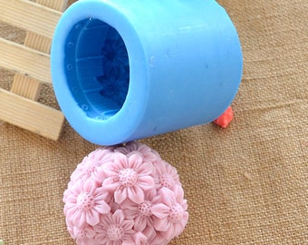 3D Flower In Bucket Soap Mold Flexible Silicone Mold Candy Chocolate Mold Polymer Clay Mold Resin Mold Baking Tools R0067