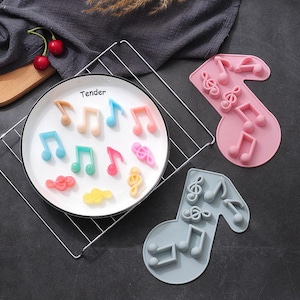 6-cavity Musical Notes Ice Mold  Ice Tray Flexible Silicone Mold DIY Mold  Jewelry Mold Icing Mold Polymer Clay Resin Mold