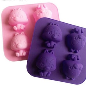 Squirrel Chocolate Mold Soap Cake Mold Silicone Epoxy mold Ice Tray Biscuit Baking Tool DIY Bakeware Polymer Clay Resin Fimo
