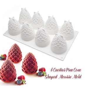 3D Pine cone Candle Mold Soap Mold Silicone Mold Cube Mousse cake mould DIY scented candle soap mould