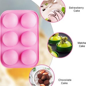 6-S Half Ball sphere mold hot chocolate bombs Mold Cake Mold Soap Mold Silicone Mould Biscuit Baking Tool Jelly Mold Chocolate Pudding Mold