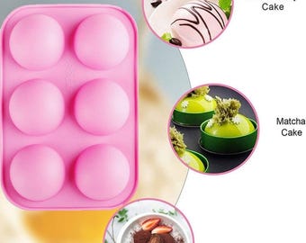 6-S Half Ball sphere mold hot chocolate bombs Mold Cake Mold Soap Mold Silicone Mould Biscuit Baking Tool Jelly Mold Chocolate Pudding Mold