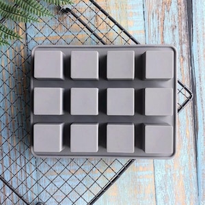 12- Square Cake Mold Soap Mold Silicone Mold Biscuit Mold Baking Tool Fondant Mold Resin Fimo Mold Jelly Mold