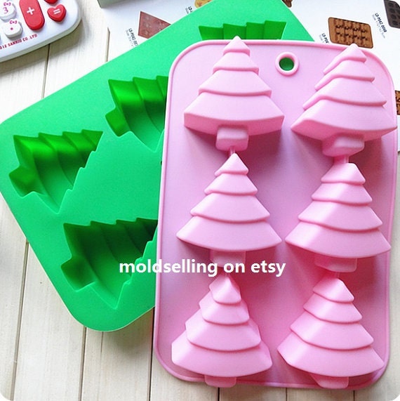 6 Cavities Christmas Tree Silicone Soap Mold Soap Mold Silicone