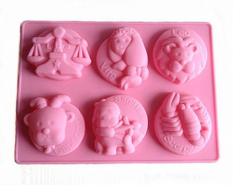 2PCS/SET Zodiac Animal Cake Mold Soap Mold Silicone Mold Soap Etsy