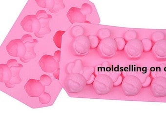 SALE 8-Mickey Minnie Mouse  Chocolate Mold Soap Cake Mold Silicone Epoxy mold Ice Tray Biscuit Baking Tool DIY Bakeware Polymer Clay
