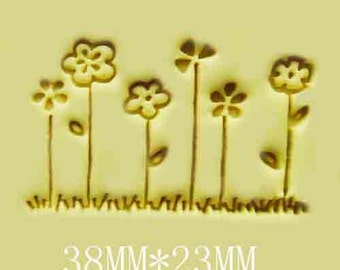 Little Flowers Resin  Seal Stamp Soap Stamps Handmade Soap Candle Candy Stamp Cookies Stamp