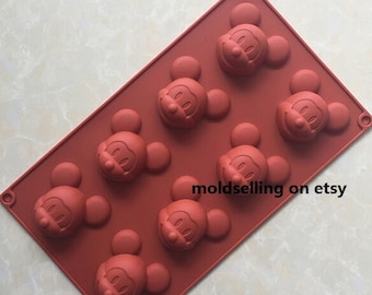 Mini Mickey Mouse Chocolate Mold Soap Cake Mold Silicone Epoxy mold Ice Tray Biscuit Baking Tool DIY Bakeware Polymer Clay Resin Fimo