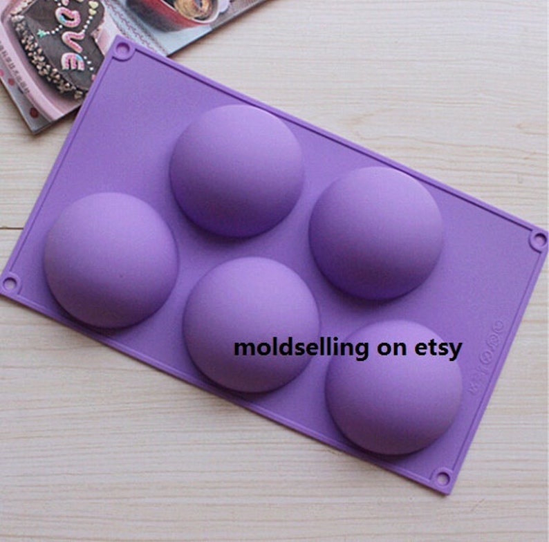 5 Large Semicircular Round Ball Cake Mold Soap Mold Silicone Etsy