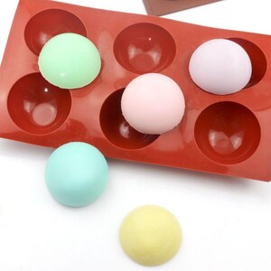 SALE 6-Round Ball 70mm Hemisphere Cake Mold Soap Mold Silicone Mold sphere mold hot chocolate bombs Biscuit Mold Baking Tool DIY Bakeware