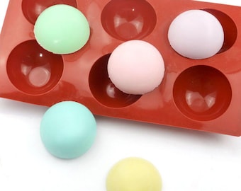 SALE 6-Round Ball 70mm Hemisphere Cake Mold Soap Mold Silicone Mold sphere mold hot chocolate bombs Biscuit Mold Baking Tool DIY Bakeware
