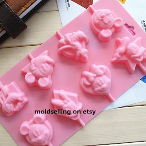 8-Disney Mickey Duck Lollipop Mold Soap Mold Cake Mold Silicone Mold Soap Mould Biscuit Mold Baking Tool DIY Bakeware