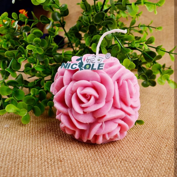 3D Big Rose Flower Ball Candle Mold Rose Soap Mold Silicone Etsy UK