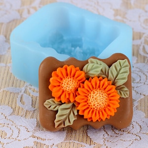 Molde de sabão de flor de crisântemo Molde de silicone flexível Molde de chocolate para doces Molde de argila de polímero Molde de resina Ferramentas de cozimento R0167