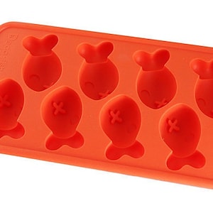 8-Q Fish  Ice Mold  Ice Tray Flexible Silicone Mold DIY Mold Handmade Jewelry Mold Icing Mold Polymer Clay Resin Mold