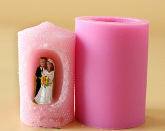 3D Wedding Lover Candle Mold Rose Soap Mold Silicone Mold Soap Mould Crafts Candle Mold LZ0128