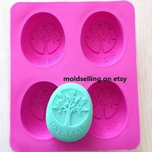 4-boom ovaal blad cakevorm zeepvorm siliconen mal zeepvorm koekjesvorm bakvorm: