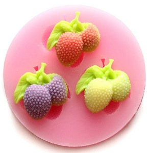 3-Cavity Fruit Polymer Clay mold Fondant Mold Flexible Silicone Mould/Mold Resin Mold F0518