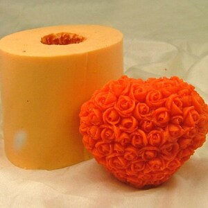 3d rosa flor coração sabão molde de silicone flexível molde de chocolate doces molde de argila de polímero molde de resina ferramentas de cozimento r0514