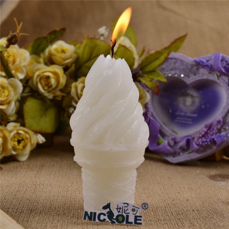 3D Ice Cream Candle Mold Rose Soap Mold Silicone Mold Soap Etsy