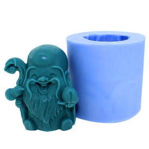 3D Longevity God Laughing Buddha Soap Mold Flexible Silicone Mold Candy Chocolate Mold Polymer Clay Mold Resin Mold Baking Tools R1096