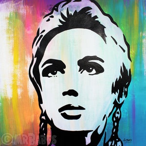 Edie Sedgwick - Original Pop Art Painting By Babes Kopp - Celebrity Portrait