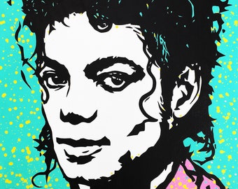 Michael Jackson - Original Pop Art Painting By Babes Kopp - Music Celebrity King Portrait