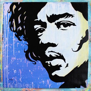 Jimi Hendrix Original Pop Art Painting By Babes Kopp Music Celebrity Portrait image 2