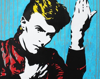 David Bowie: Heroes - Original Pop Art Painting By Babes Kopp - Music Legend Portrait