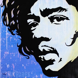 Jimi Hendrix Original Pop Art Painting By Babes Kopp Music Celebrity Portrait image 1