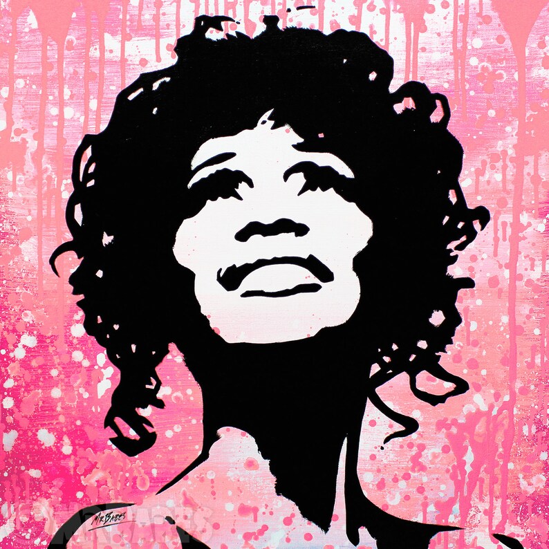 MR.BABES Whitney Houston Original Pop Art | Etsy
