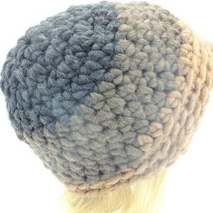 Bulky beanie Crochet items for sale winter wool beanie hat for women cozy beanie brown image 5