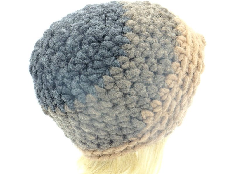 Bulky beanie Crochet items for sale winter wool beanie hat for women cozy beanie brown image 5