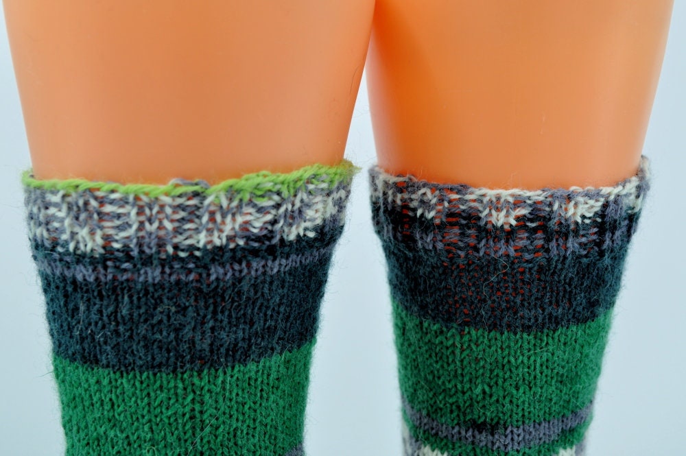 Hand Knitted Green Socks Womens Socks Ladies Socks Feet Etsy