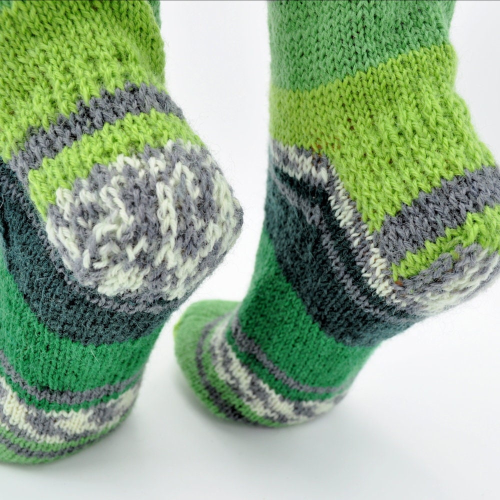 Hand Knitted Green Socks Womens Socks Ladies Socks Feet Etsy