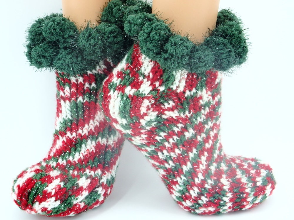 Festive socks Christmas gift for sister or teacher crocheted | Etsy