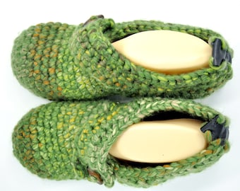 Women  slippers with 100% leather soles House shoes for ladies, Christmas gift idea Ready to ship US 9.5 - 10.5