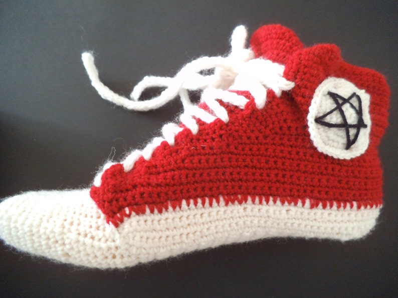 Crochet sneakers novelty slippers ankle wool socks red slippers crochet slippers fashion modern socks teen socks knit US 5-13