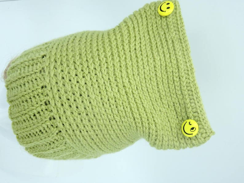 Green hat with smiley faces for daughter gift for teens image 0