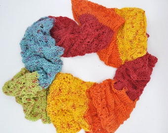 Infinity scarf for women, fun colors, patterned multicolored long scarf, large shawl for women