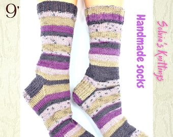 Hand knitted warm wool socks for travelers, cozy footwear for fall or winter, unique house socks or cozy warmers with boots, just socky gift