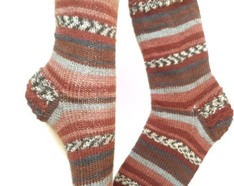 Hand knit big size wool winter socks Christmas gift Swollen feet Diabetic socks Wool socks Unique socks Grandpa gift Boot socks Gift for Mom