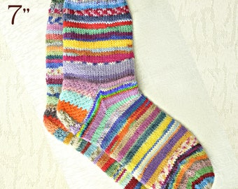 Hand knit wool socks for women who love colorful, odd, mismatched socks for the cold winter season