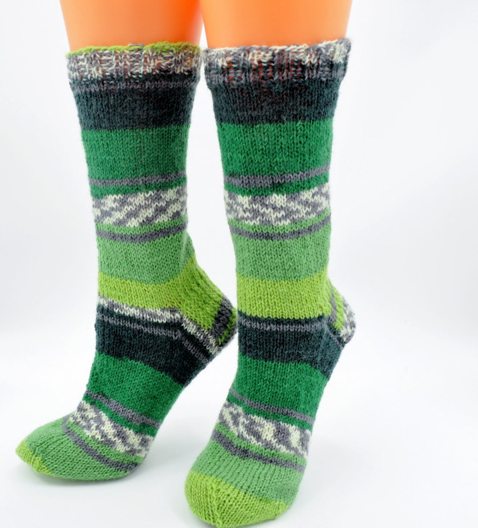 Hand Knitted Green Socks Womens Socks Ladies Socks Feet Etsy